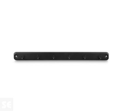 Colgador cocina 6 ganchos negro mate 32 x 370 x 30 mm.