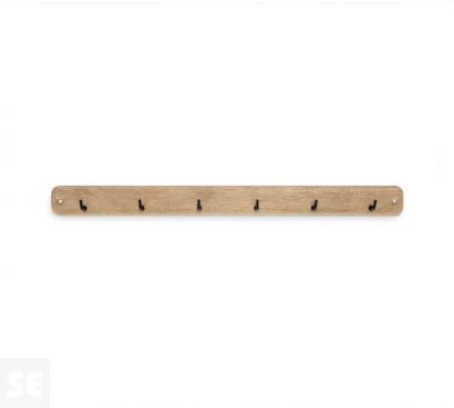 Colgador cocina 6 ganchos nogal americano 32 x 370 x 30 mm.