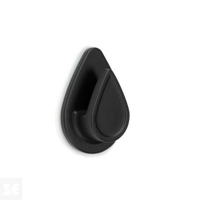 Colgador adhesivo resistente al agua Gota negro mate 52 x 38 x 16 mm.