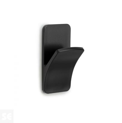 Colgador adhesivo resistente al agua rama negro mate 60 x 30 x 25 mm.