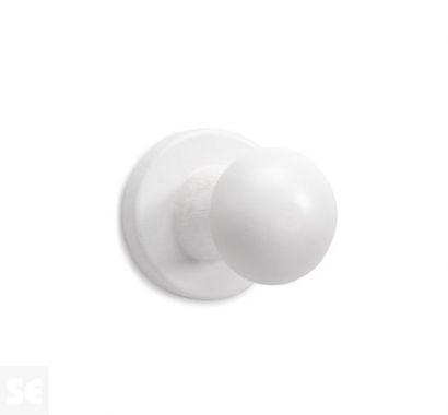 Colgador Madera de Pino 1 Pomo Blanco 50x50x67 mm.