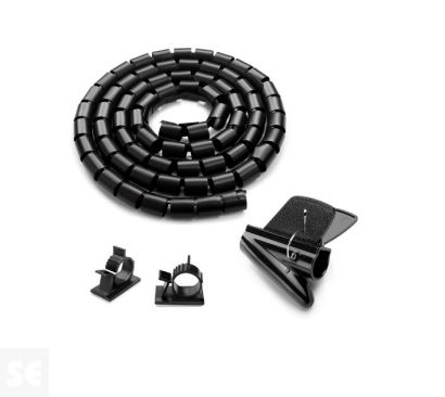 Agrupador de Cables Flexible 3m Negro 20x20x3000 mm.