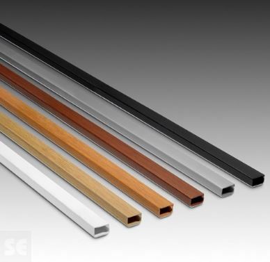 Canaleta Adhesiva Negro Tapa Bisagra 16x10 Mm. Tira 2 metros