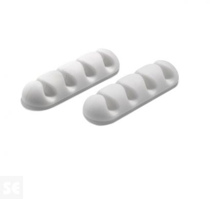 Clip Adhesivo Múltiple Blanco Fijación de Cables (2u.)
