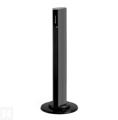 Ventilador Torre Oscilante ccon mando Negro Altura 85cm. 50w 3 Velocidades