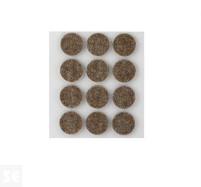 Fieltro Lana Adhesivo Marrón 3x22x22 mm. (12u.)