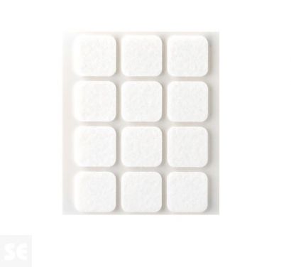 Fieltro Sintético Adhesivo Blanco 3x22x22 mm. (12u.)