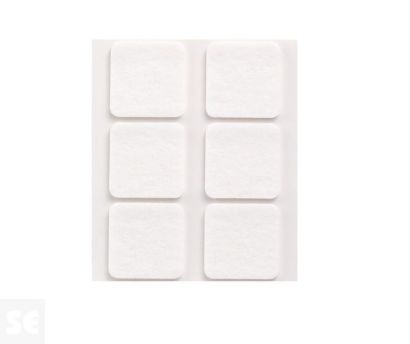 Fieltro Sintético Adhesivo Blanco 3x31x31 mm. (6u.)