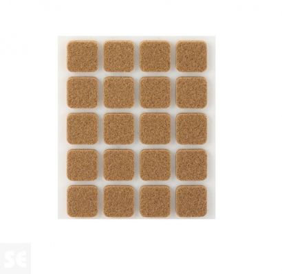 Fieltro Sintético Adhesivo Marrón 3 x 17 x 17 mm. (20u.)