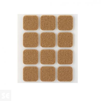 Fieltro Sintético Adhesivo Marrón 3 x 22 x 22 mm. (12u.)