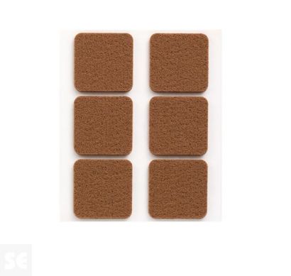 Fieltro Sintético Adhesivo Marrón 3 x 31 x 31 mm. (6u.)