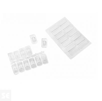 Mini Ganchos Adhesivos Transparentes 20x10x5mm (12u.)