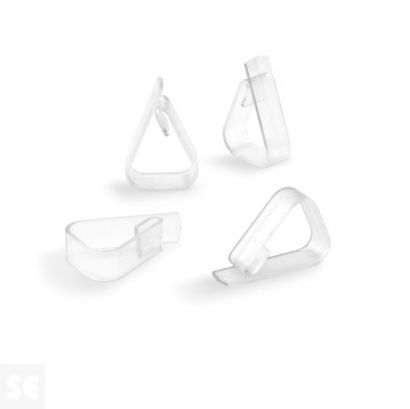 Pinza Sujeta-Mantel Transparente 33x50x14 mm. (4u.)