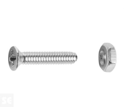 Tornillo - Tuerca Cabeza Plana Fresada Inox M4x20 A2 Ph 7046 (16u.)