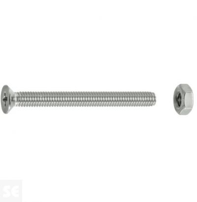 Tornillo Cabeza cónica M3x30mm. A2 Ph Din 7046 (12 piezas)