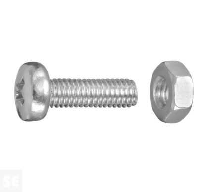 Tornillo - tuerca cabeza gota sebo Inox. M5x40 A2 Ph 7045 M.M. (6u.)