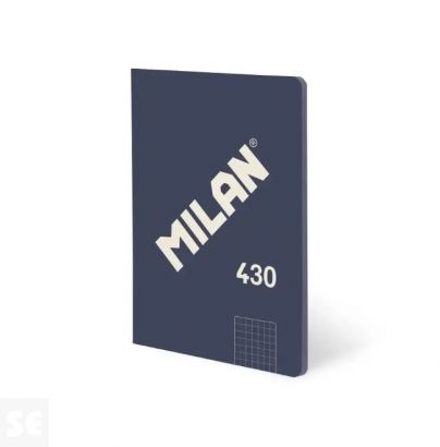 Libreta MILAN A5 Encolada 430 Azul 48h Cuadric. 95gr