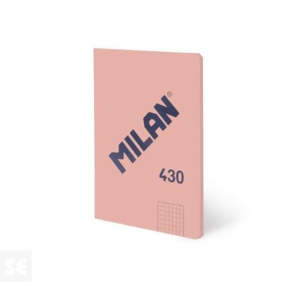 Libreta MILAN A5 Encolada 430 Rosa 48h Cuadric. 95gr