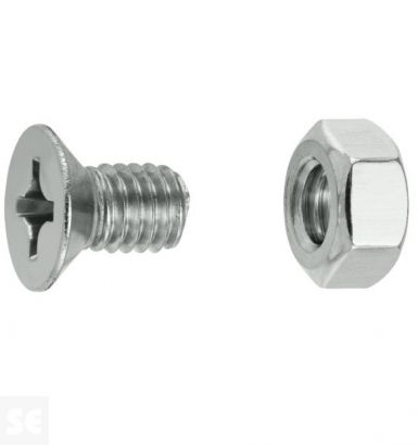 Tornillo Cabeza Cónica M6x10mm. A2 Ph Din 7046 (12 piezas)
