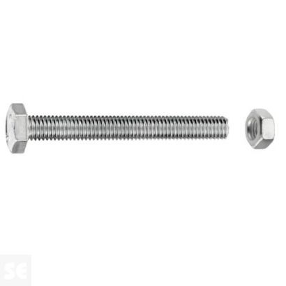 Tornillo Cabeza Hexagonal M10x80mm. Din 933 (6 piezas)