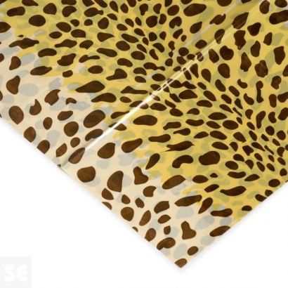 Tubo de Polietileno estampado Leopardo. Rollo de 200 metros y ancho de 60 cm.