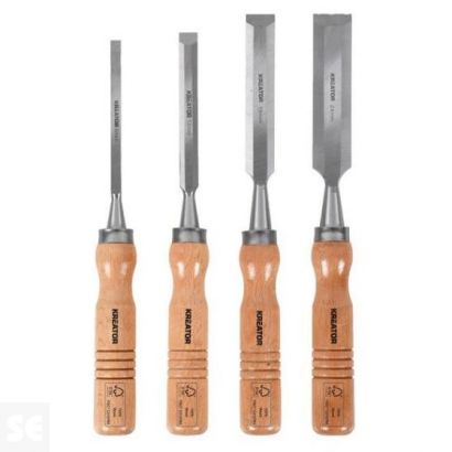 Juego Formones Mango Madera Acero Carbono 6/12/18/24mm (4u.)