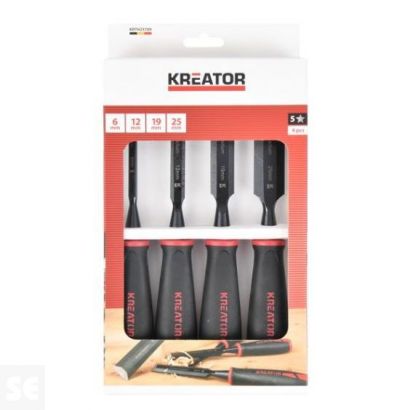 Juego de Formones Mango Plástico Cr-V 4 piezas. 6/12/19/25mm.