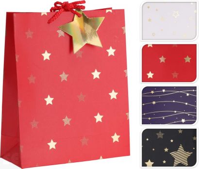 Bolsa Regalo Navidad Mediana 4 Colores Surtidos