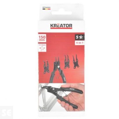 Alicate Circlip para arandelas 4 en 1 - 150mm. Interior/Exterior