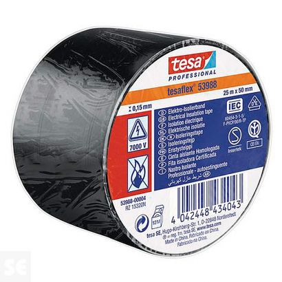 Cinta Aislante Tesaflex 25 m x 50 mm Negro