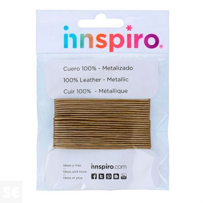 Cordón Cuero Metálico Dorado 1,0mm. 5m. 240603