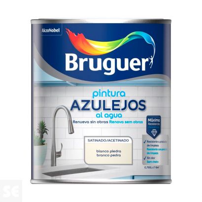 Esmalte Azulejos Agua Satinado Blanco Piedra 0,75 L
