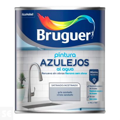 Esmalte Azulejos Agua Satinado Gris Azulado 0,75 l