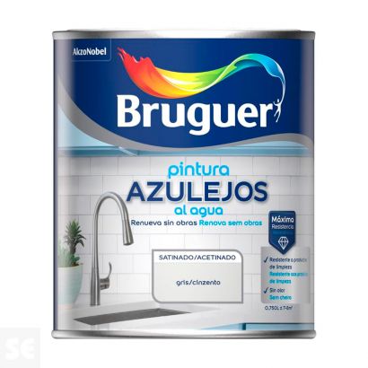 Esmalte Azulejos Agua Satinado Gris 0,75 l