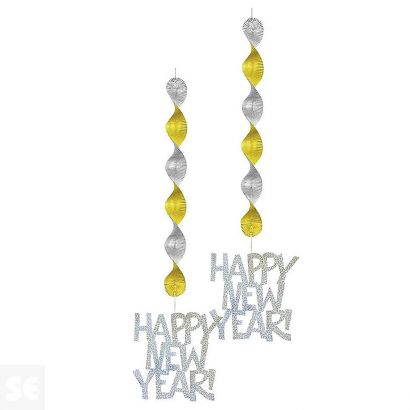 Estrellas Año Nuevo Prismas Colgantes 76 cm 2 uds.