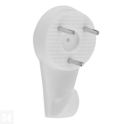 Gancho Acero Blanco 25 mm (6 uds.)