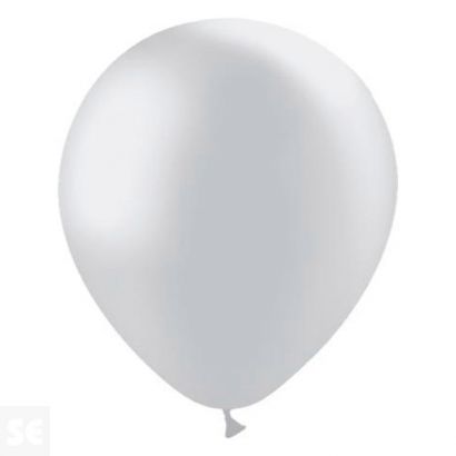 Globo Látex Bolsa 10 Metalizados Plata 30 cm