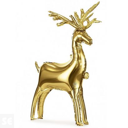 Globo Foil de Pie Reno Dorado 63x51 cm