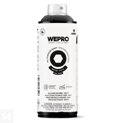 Pintura Mtn Wepro Solvent Negro Cosmos Mate 400 ml