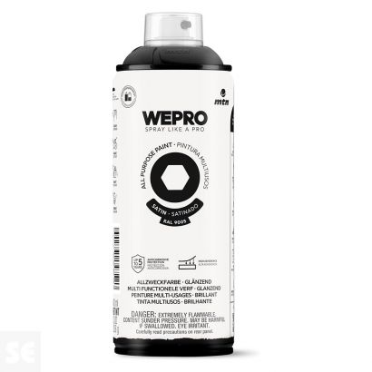 Pintura Mtn Wepro Solvent Negro Cosmos Satinado 400 ml