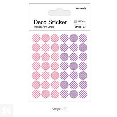 Pegatinas Papel Redondas 8,5mm. Stripe 03 en Hojas