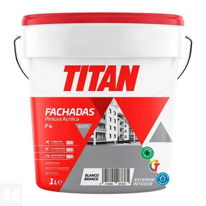 Pintura Acrílica Fachadas Mate F-4 Blanco 1 l