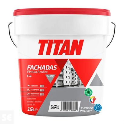 Pintura Acrílica Fachadas Mate F-4 Blanco 15 l