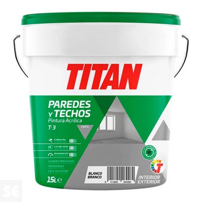Pintura Acrílica T-3 Blanco Mate 15 l