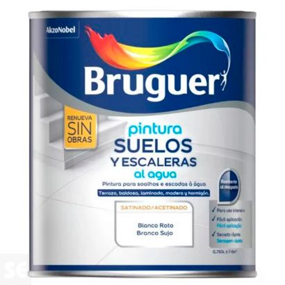 Pintura Bruguer Suelos Agua Satinada Blanco Roto 2 l