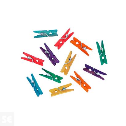 Pinzas Madera Mix Colores 25x3mm. 45u. 99610