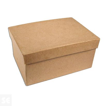 Actuel Caja de ordenación con rayas marrones fabricada en cartón,  40x31x21cm., actuel.
