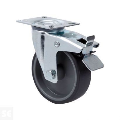 Rueda Giratoria C/Freno Goma 124.1-080-3