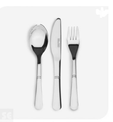 Estuche con Cubiertos 3 piezas 20x5cm.