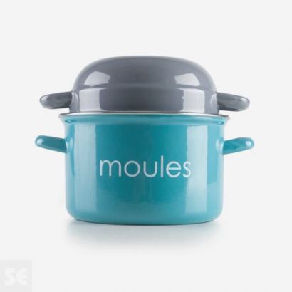 Olla Cocer Mejillones Turquesa 18cm.
